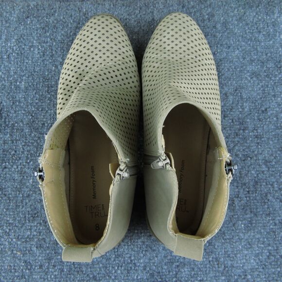 Time and Tru Women Ankle Boots Boots Brown Synthetic Zip Size 8 Medium - Picture 6 of 9